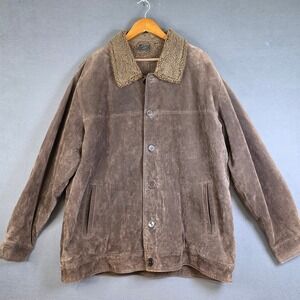 Cambridge Classics Mens Brown Genuine Leather Suede Sherpa Lined Jacket XL NEW